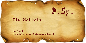 Miu Szilvia névjegykártya